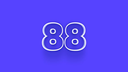 80 Years Anniversary Celebration Blue Number 3D Render Illustration Design.