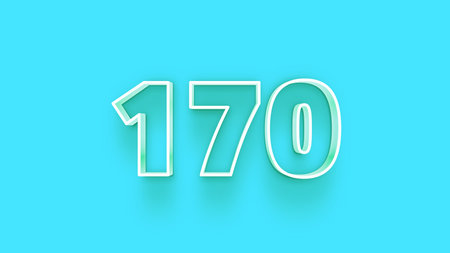 1740 white 3d text on blue background with shadow 3d renderingの写真素材