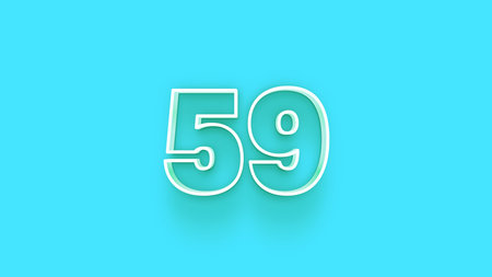 50 Years Anniversary Celebration White Number on Blue Background 3D Illustrationの写真素材