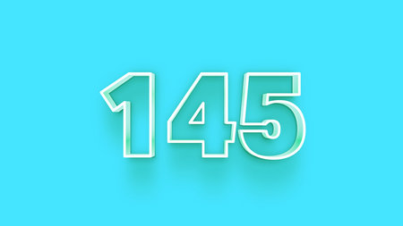1545 white 3d number on blue background. 3d rendering