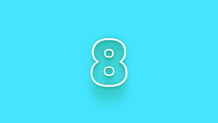 Number 8. Vector illustration. Minimalist font. Elegant font.