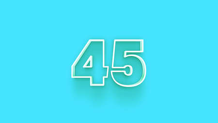 45 Years Anniversary Celebration White Color Text on Blue Background 3D Illustrationの写真素材