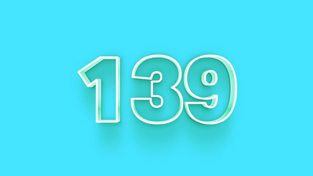 19 9 white 3d text style on blue background 3d rendering