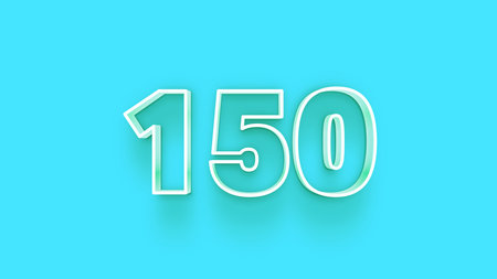 1501 white number 3d effect on blue background, 3d rendering