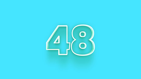 40 Years Anniversary Celebration White Number on Blue Background 3D Illustration