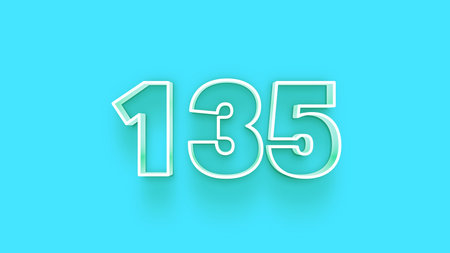 1535 white 3d number on blue background. 3d rendering