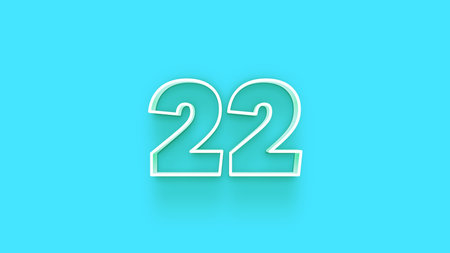 2022 white 3d numbers on blue background. Horizontal banner. Vector illustration.