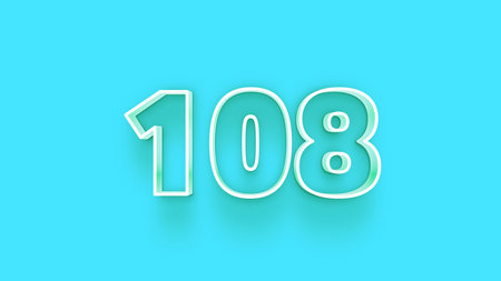 1088 white 3d text on blue background, vector eps10