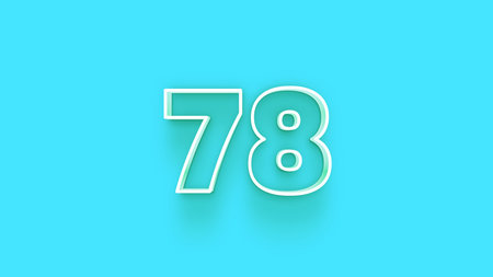 75 Years Anniversary Celebration White Number on Blue Background 3D Illustration