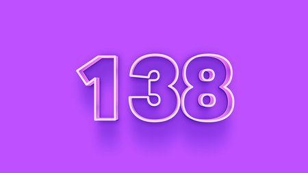 1238 white numbers 3d effect shadow on purple background. RGB EPS 10 vector illustration