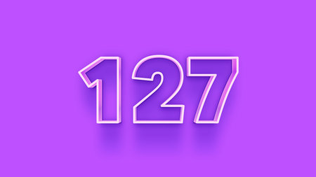 1737 number 3d effect purple background. Transparent shadow.の写真素材