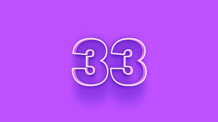 35 Years Anniversary Celebration White Number on Purple Background 3D Illustration