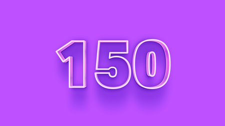 1550 white numbers on a purple background. 3D Rendering