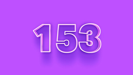 1535 white numbers on purple background 3D illustration, 3D rendering