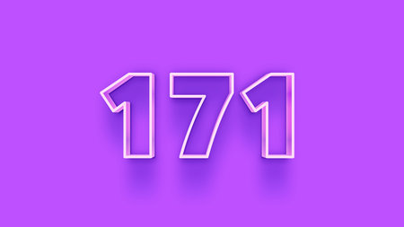 1717 white numbers 3d effect isolated on purple background. Happy New Year.の写真素材