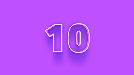 10 Years Anniversary Celebration White Number 3D Render Illustration Design.