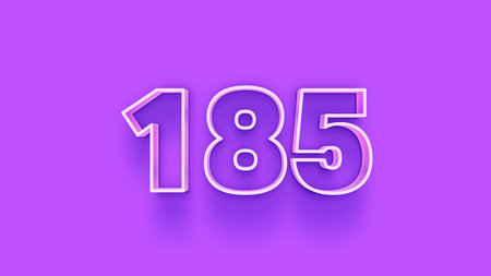 1885 white 3d text on purple background - 3d rendering