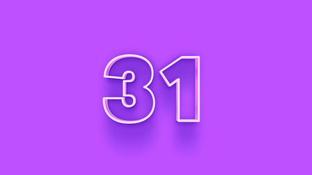 31st Years Anniversary Celebration Blue Number 3d Render Illustration Design