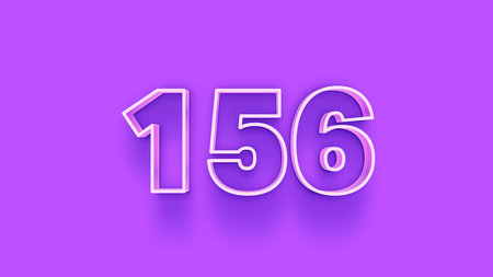 1566 white numbers on purple background 3D illustration, 3D renderingの写真素材