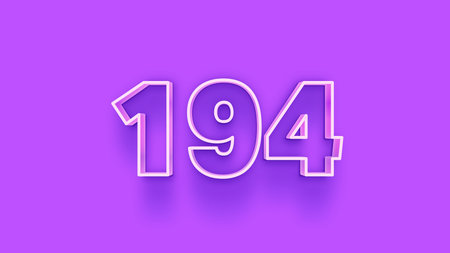 1949 white numbers on purple background. 3D Rendering.