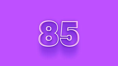 85 Years Anniversary Celebration Purple Number Vector Template Design Illustration Background.