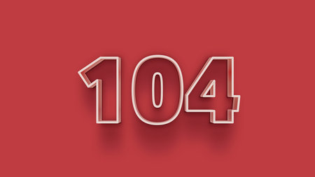 1040 white 3d text on red background with shadow - vector eps10