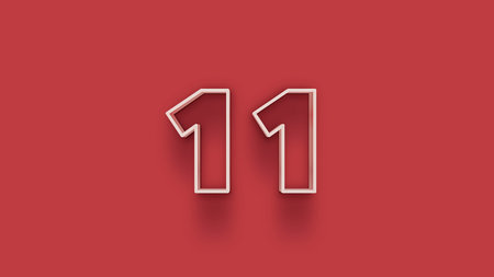 10 Years Anniversary Celebration 3d Render Illustration Design with Red Background