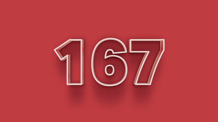 1767 number 3d effect red background. Vector illustration EPS10