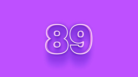 80 Years Anniversary Celebration White Number 3d Render Illustration Design.