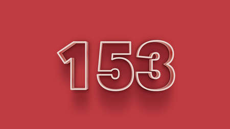 1535 white 3d text on red background 3d render illustrationの写真素材