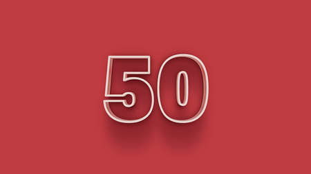 50 Years Anniversary Celebration White Number 3d Render Illustration Design.の写真素材