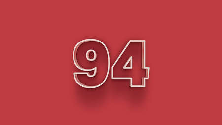 95 Years Anniversary Celebration Number 3d Render Illustration Design on Red Backgroundの写真素材