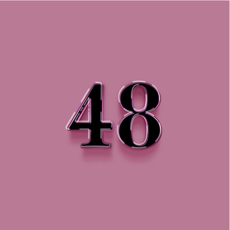 49 number with shadow on pink background. 3D illustration, number set