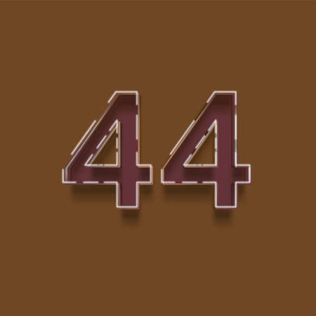 4 4 number from a typeset, vector design on brown backgroundの写真素材