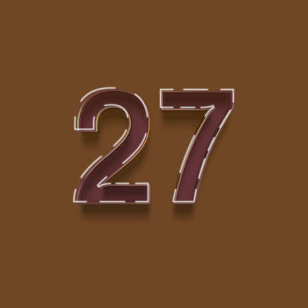 72 number with shadow and light brown background, realistic style, vectorの写真素材