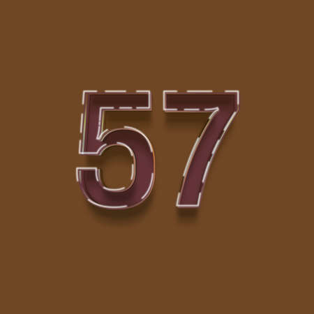 55 number with shadow on brown background. Eps 10 vector file.の写真素材
