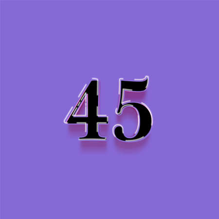 45 Years Anniversary Celebration Blue Number Vector Template Design Illustration on Purple Backgroundの写真素材