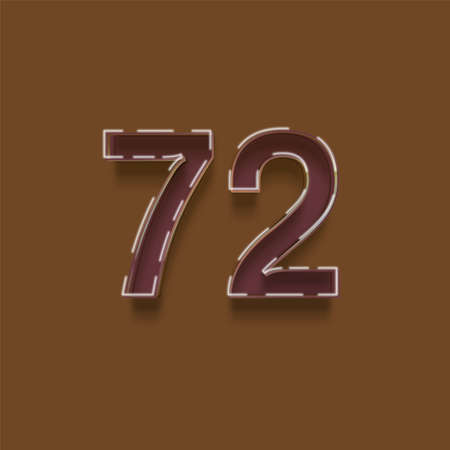 72 number with shadow on brown background. Vector design template elements for your application or corporate identity.の写真素材