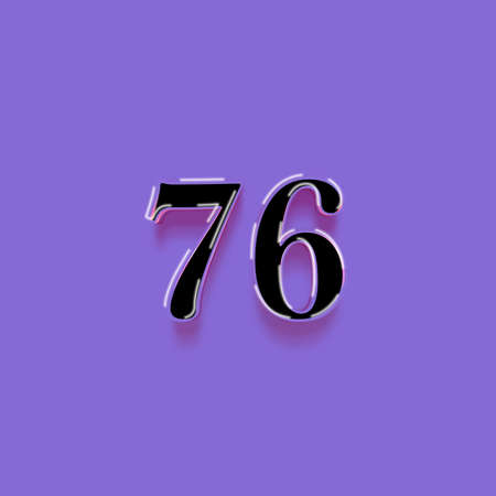 76 number on purple background. Elegant font for your design.の写真素材