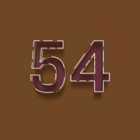51 number with chocolate effect isolated on brown background.の写真素材
