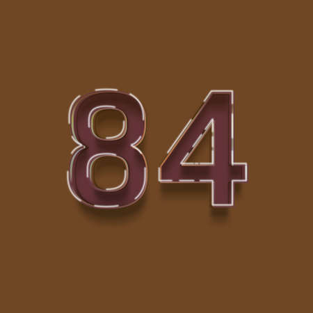 84 number on brown background. Vector eps10の写真素材