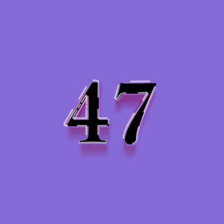 Number 47 with shadow effect in purple background.の写真素材