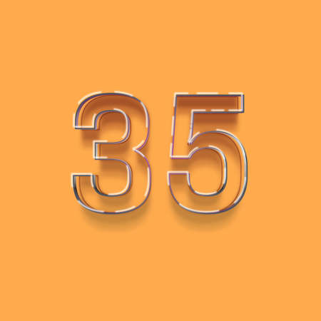 Number Vector Template Design Illustration on Orange Backgroundの写真素材