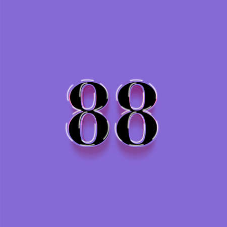 80 Years Anniversary Celebration Number Vector Template Design Illustration Purple Backgroundの写真素材