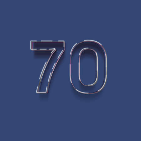 Number 70 from a set of neon typeset, vector design elementsの写真素材