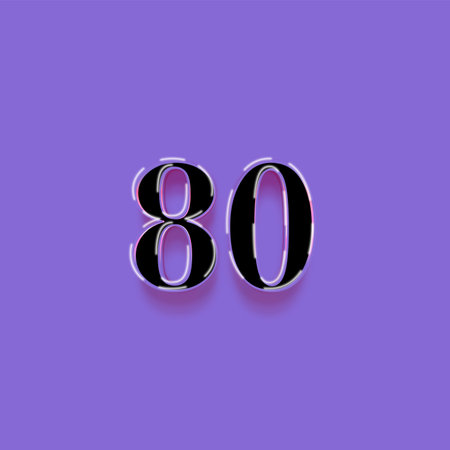 80 Years Anniversary Celebration Blue Gradient Background Vector Template Design Illustrationの写真素材