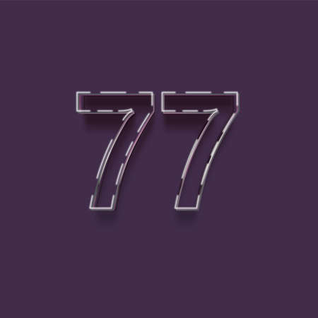 vintage number 77 with some smooth lines in it - vector illustrationの写真素材
