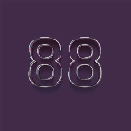 80 Years Anniversary Celebration Elegant White Number Vector Template Design Illustrationの写真素材