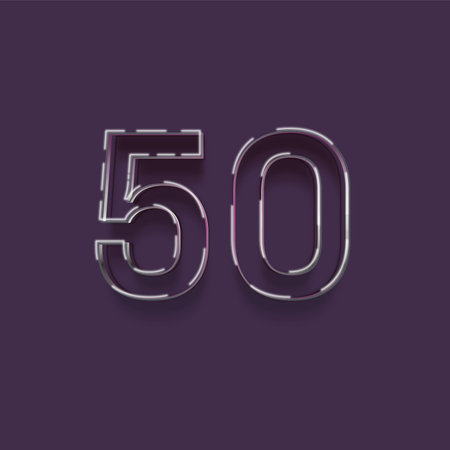 50 Years Anniversary Celebration Number Vector Template Design Illustration Purple Background.の写真素材