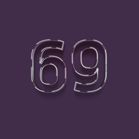 66 number with neon light effect, vector design template elements for your application or corporate...